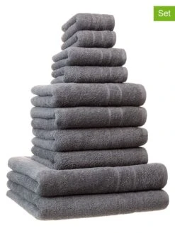 10tlg. Handtuch-Set In Anthrazit