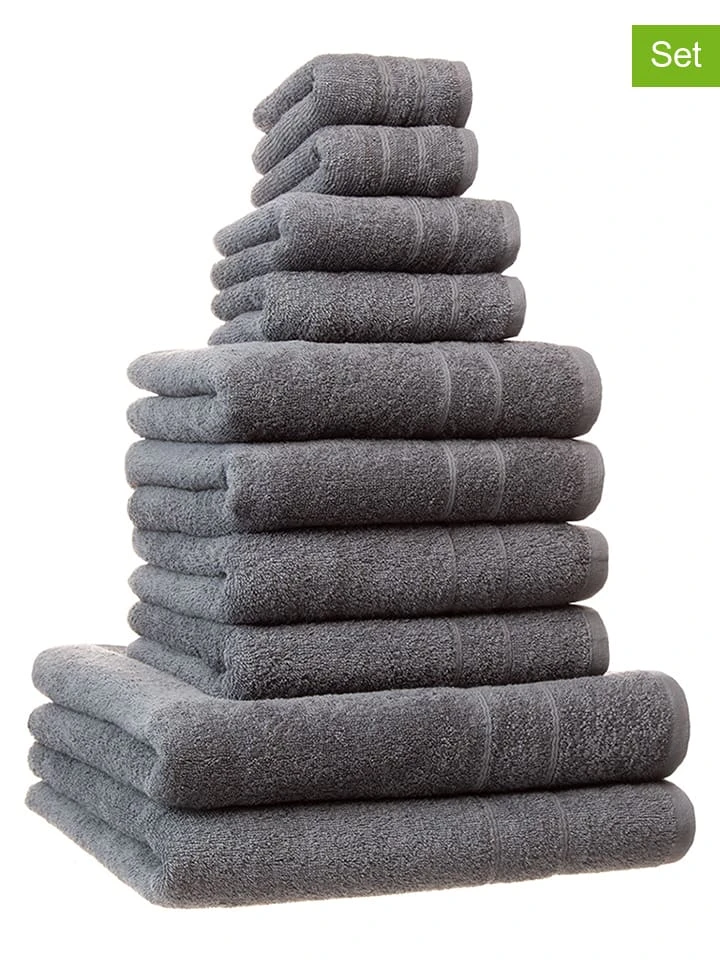 10tlg. Handtuch-Set in Anthrazit 10tlg. Handtuch-Set In Anthrazit -Heimtextil Geschäft avance 10tlg handtuch set in anthrazit