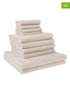 10tlg. Handtuch-Set In Beige