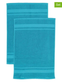 2er-Set: Premium-Badvorleger In Türkis - (L)75 X (B)50 Cm