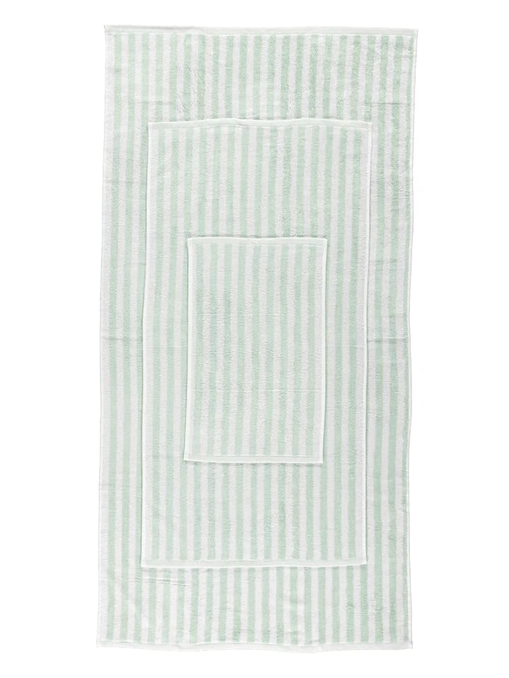 3tlg. Premium-Handtuch-Set in Mint/ Weiß 3tlg. Premium-Handtuch-Set In Mint/ Weiß -Heimtextil Geschäft avance 3tlg premium handtuch set in mint weiss 1