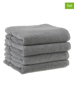 4er-Set: Waschlappen In Anthrazit