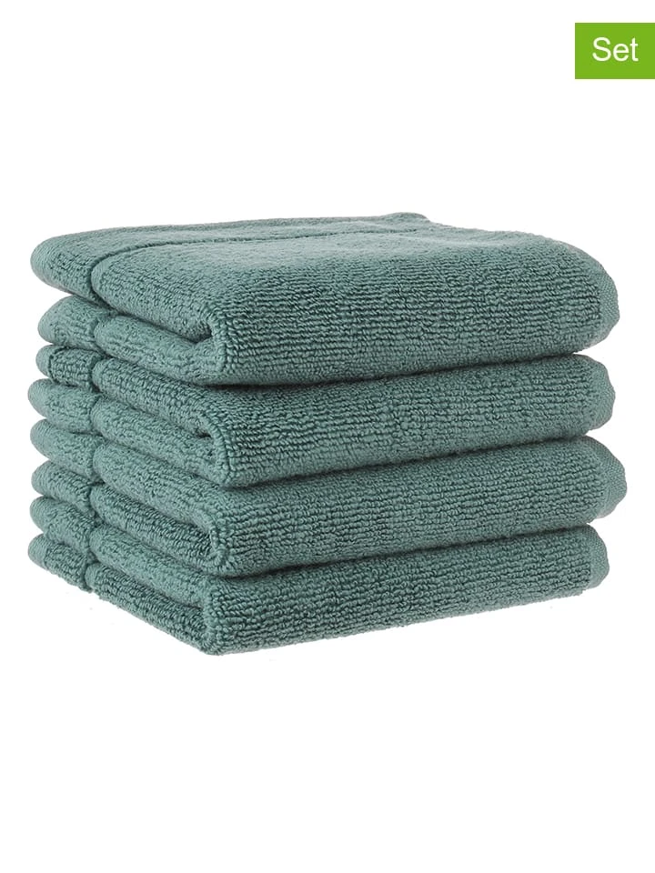 4er-Set: Waschlappen in Dunkelgrün 4er-Set: Waschlappen In Dunkelgrün -Heimtextil Geschäft avance 4er set waschlappen in dunkelgrun