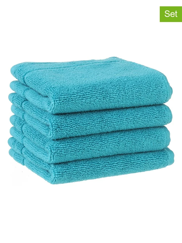 4er-Set: Waschlappen in Türkis 4er-Set: Waschlappen In Türkis -Heimtextil Geschäft avance 4er set waschlappen in turkis