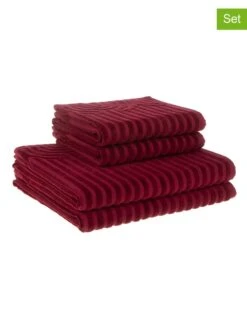 4tlg. Handtuch-Set In Bordeaux