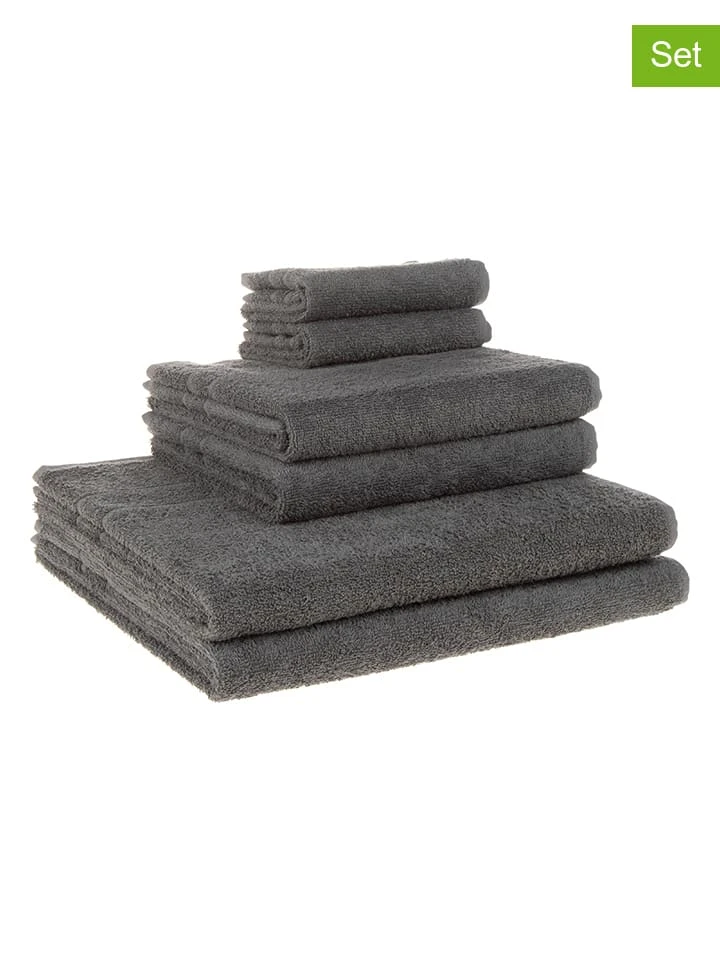 6tlg. Handtuch-Set in Anthrazit 6tlg. Handtuch-Set In Anthrazit -Heimtextil Geschäft avance 6tlg handtuch set in anthrazit