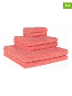 6tlg. Handtuch-Set In Koralle