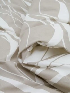 Perkal-Bettwäsche-Set In Beige/ Weiß -Heimtextil Geschäft avance perkal bettwasche set in beige weiss 2