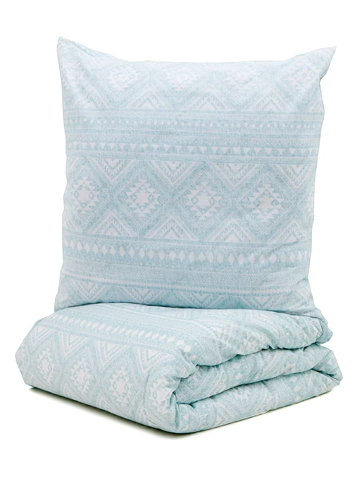 Perkal-Bettwäsche-Set in Mint/ Weiß Perkal-Bettwäsche-Set In Mint/ Weiß -Heimtextil Geschäft avance perkal bettwasche set in mint weiss