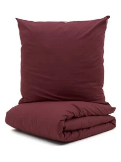 Perkal-Bettwäsche-Set In Rot/ Rosa