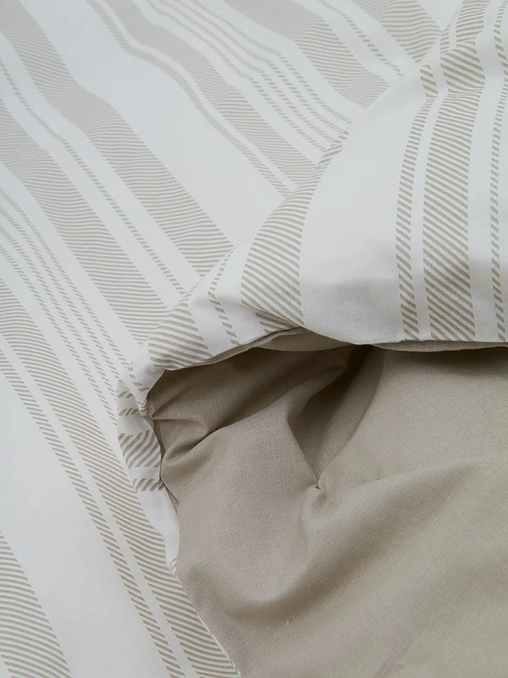 Perkal-Bettwäsche-Set in Weiß/ Beige Perkal-Bettwäsche-Set In Weiß/ Beige -Heimtextil Geschäft avance perkal bettwasche set in weiss beige 2