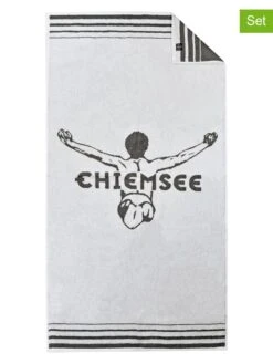 Chiemsee 2er-Set: Duschtücher "Miami" In Hellgrau/ Anthrazit
