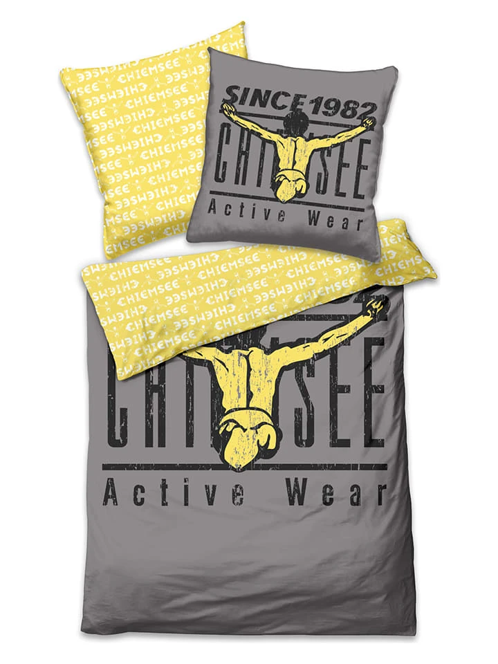 Renforcé-Bettwäsche-Set "Acapulco" in Grau/ Gelb Chiemsee Renforcé-Bettwäsche-Set "Acapulco" In Grau/ Gelb -Heimtextil Geschäft chiemsee renforce bettwasche set acapulco in grau gelb 2