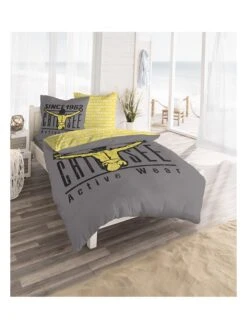 Chiemsee Renforcé-Bettwäsche-Set "Acapulco" In Grau/ Gelb 3 Chiemsee Renforcé-Bettwäsche-Set "Acapulco" In Grau/ Gelb -Heimtextil Geschäft chiemsee renforce bettwasche set acapulco in grau gelb 3