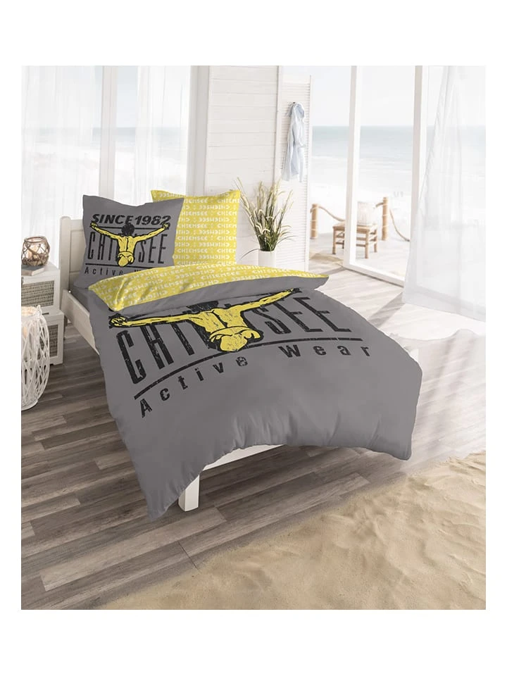 Renforcé-Bettwäsche-Set "Acapulco" in Grau/ Gelb Chiemsee Renforcé-Bettwäsche-Set "Acapulco" In Grau/ Gelb -Heimtextil Geschäft chiemsee renforce bettwasche set acapulco in grau gelb 3