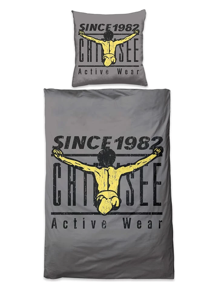 Renforcé-Bettwäsche-Set "Acapulco" in Grau/ Gelb Chiemsee Renforcé-Bettwäsche-Set "Acapulco" In Grau/ Gelb -Heimtextil Geschäft chiemsee renforce bettwasche set acapulco in grau gelb