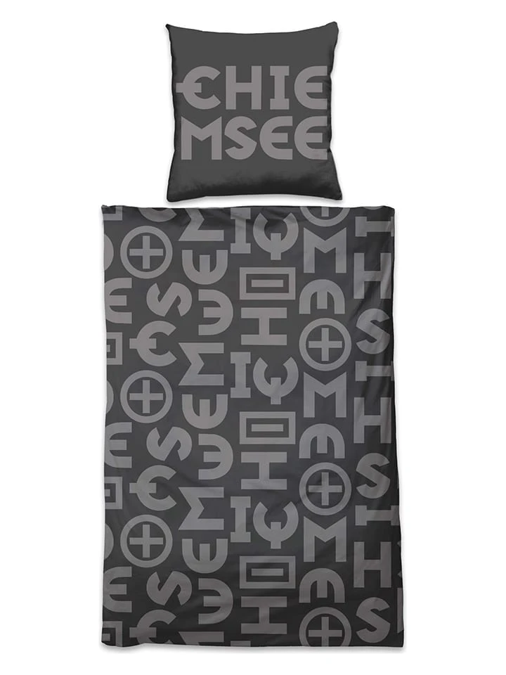 Renforcé-Bettwäsche-Set "Tahiti" in Schwarz/ Grau Chiemsee Renforcé-Bettwäsche-Set "Tahiti" In Schwarz/ Grau -Heimtextil Geschäft chiemsee renforce bettwasche set tahiti in schwarz grau