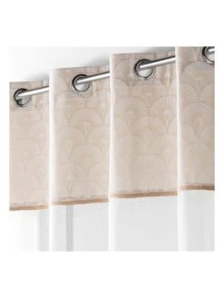 Gardine "Bahina" In Weiß/ Beige -Heimtextil Geschäft douceur dinterieur gardine bahina in weiss beige 2