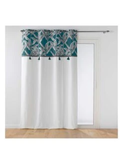 Gardine "Isibelle" In Weiß/ Blau