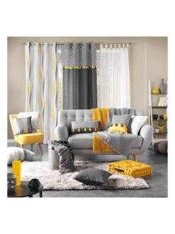 Gardine "Neo Casa" In Grau -Heimtextil Geschäft douceur dinterieur gardine neo casa in grau 3