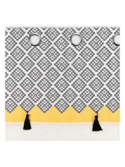 Gardine "Neo Casa" In Weiß/ Grau/ Gelb -Heimtextil Geschäft douceur dinterieur gardine neo casa in weiss grau gelb 4