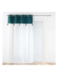 Gardine "Palmina" In Weiß/ Petrol