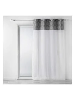 Gardine "Sibel" In Weiß/ Grau