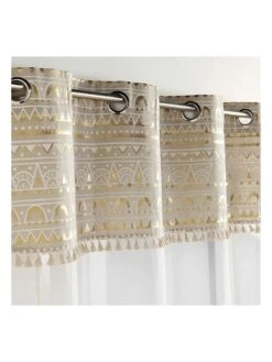 Gardine "Sundore" In Weiß/ Beige -Heimtextil Geschäft douceur dinterieur gardine sundore in weiss beige 2