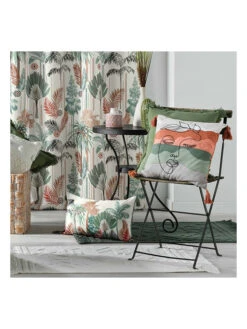 Gardine "Terra Nova" In Weiß/ Grün -Heimtextil Geschäft douceur dinterieur gardine terra nova in weiss grun 3