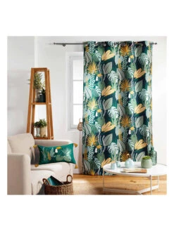 Gardine "Terre Indigo" In Grün -Heimtextil Geschäft douceur dinterieur gardine terre indigo in grun 2