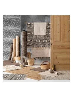 Teppich "Manille" In Beige/ Schwarz -Heimtextil Geschäft douceur dinterieur teppich manille in beige schwarz 2