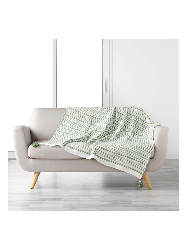 Überwurf "Maldives" in Weiß/ Khaki Überwurf "Maldives" In Weiß/ Khaki -Heimtextil Geschäft douceur dinterieur uberwurf maldives in weiss khaki