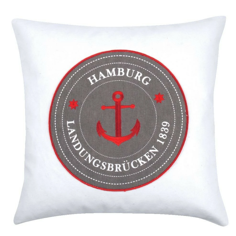 Kissen SEA Hamburg Landungsbrücken grau Kissen SEA Hamburg Landungsbrücken Grau -Heimtextil Geschäft pad concept kissen sea hamburg landungsbrucken grau