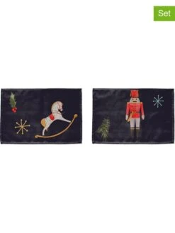 2er-Set: Tischsets "Christmas Fairy Tale" In Dunkelblau/ Bunt - (L)45 X (B)30 Cm