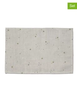 2er-Set: Tischsets "Golden Stars" In Beige/ Gold - (L)45 X (B)30 Cm