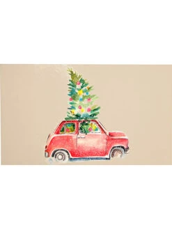 Fußmatte "Car-Christmas" In Beige - (L)70 X (B)40 Cm