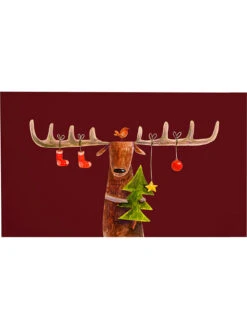 Fußmatte "Reindeer" In Bordeaux - (L)70 X (B)40 Cm
