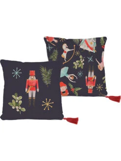 Kissenhülle "Christmas Fairy Tale" In Dunkelblau - (L)45 X (B)45 Cm