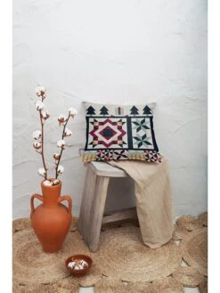 Kissenhülle "Christmas Geometry" In Grau/ Bunt - (L)45 X (B)45 Cm -Heimtextil Geschäft tierra bella kissenhulle christmas geometry in grau bunt l 45 x b 45 cm 2