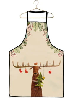 Kochschürze "Reindeer" In Creme/ Bunt - (L)100 X (B)70 Cm